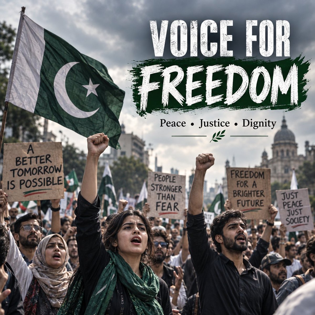 FatimaKhan20098's tweet photo. A public gathering reflects calls for freedom, peace, justice, and dignity.
The message is clear: people want their voices heard and their concerns addressed.#Freedom #Peace #Justice #Dignity https://t.co/1HZjZedjyN
