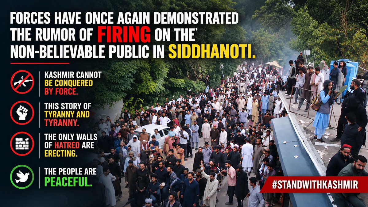 FatimaKhan20098's tweet photo. protesters and calls for peaceful https://t.co/0FrcGKX9Zq highlights demands for dignity, justice, and accountability.
#Siddhanoti #Kashmir #Peace #Justice #StandWithKashmir https://t.co/0S31xUoYpi