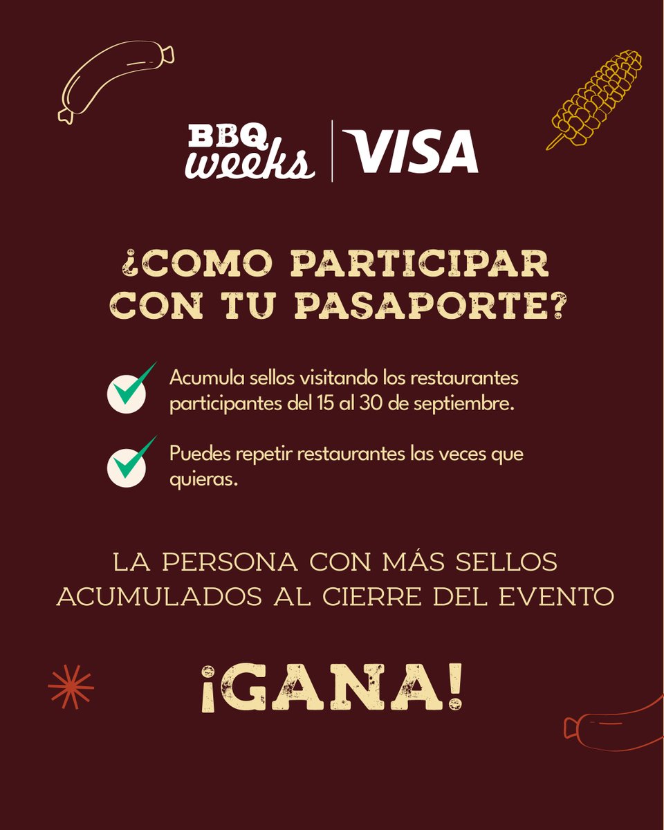 PanamaWeek's tweet photo. ¡Tu Pasaporte BBQ Weeks te provoca y te premia! 

En BBQ Weeks cada visita suma una nueva oportunidad de acercarte al GRAN PREMIO

Activa aquí:
https://t.co/58YorGexrS

🔓Desbloquea premios aleatorios⤵️
✔️Cupón de $25.00 en crédito para productos Weber por la compra de +$150.00 https://t.co/ChkL65z8L0