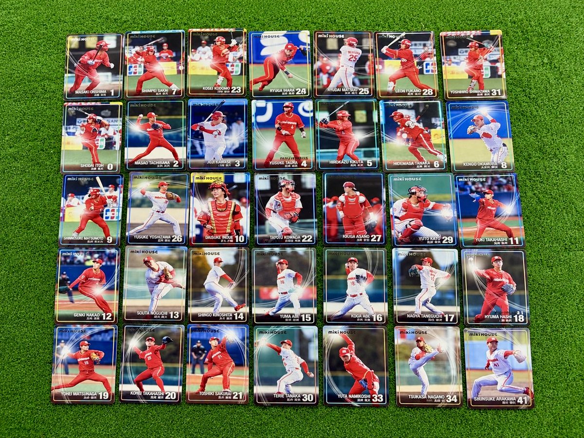 mhbbc_'s tweet photo. 【ついに、選手カード爆誕⚾️✨】

全35選手、それぞれの魅力を
オリジナルカードに詰め込みました🔥

推しを見つけるもよし。
コンプリートを目指すもよし。
選手本人から直接GETするもよし。

配布方法は近日公開🤫

#ミキハウス
#社会人野球
#野球カード
#baseball https://t.co/MAb1KD8hrD
