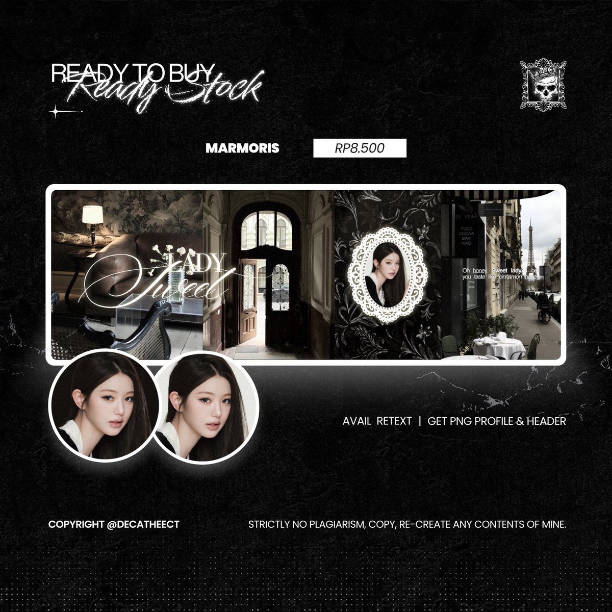 decatheect's tweet photo. Help rt or repost, thank you!

Karena bingung memilih, saya memutuskan untuk membuat 2 versi pfp. Yang berkenan take layout ready stock rs Wonyoung IVE bisa langsung DM, ya. Thank you.

#zonauang https://t.co/hF3XVne3v9