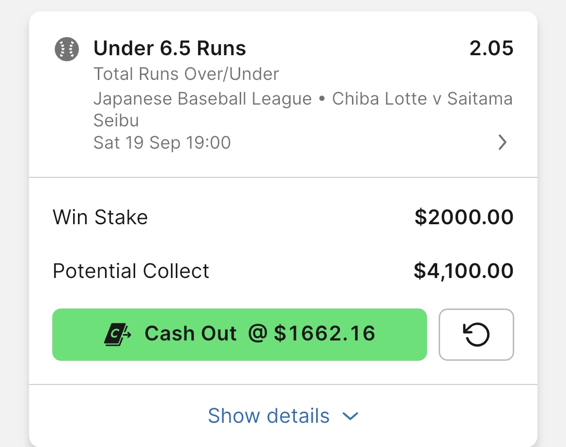 JaySeo4500's tweet photo. 🚨 THIS NPB TOTAL LOOKS WRONG.

Chiba Lotte vs Seibu — UNDER 6.5 @ 2.05 (+105)

I honestly expected this total to open at 5.5

Instead, we’re getting 6.5 at PLUS MONEY🔥🔥🔥

Why?

• Sumida: 6 straight HQS
• Takano as a starter: 14 IP, 1 ER https://t.co/9wO3pVf4zV