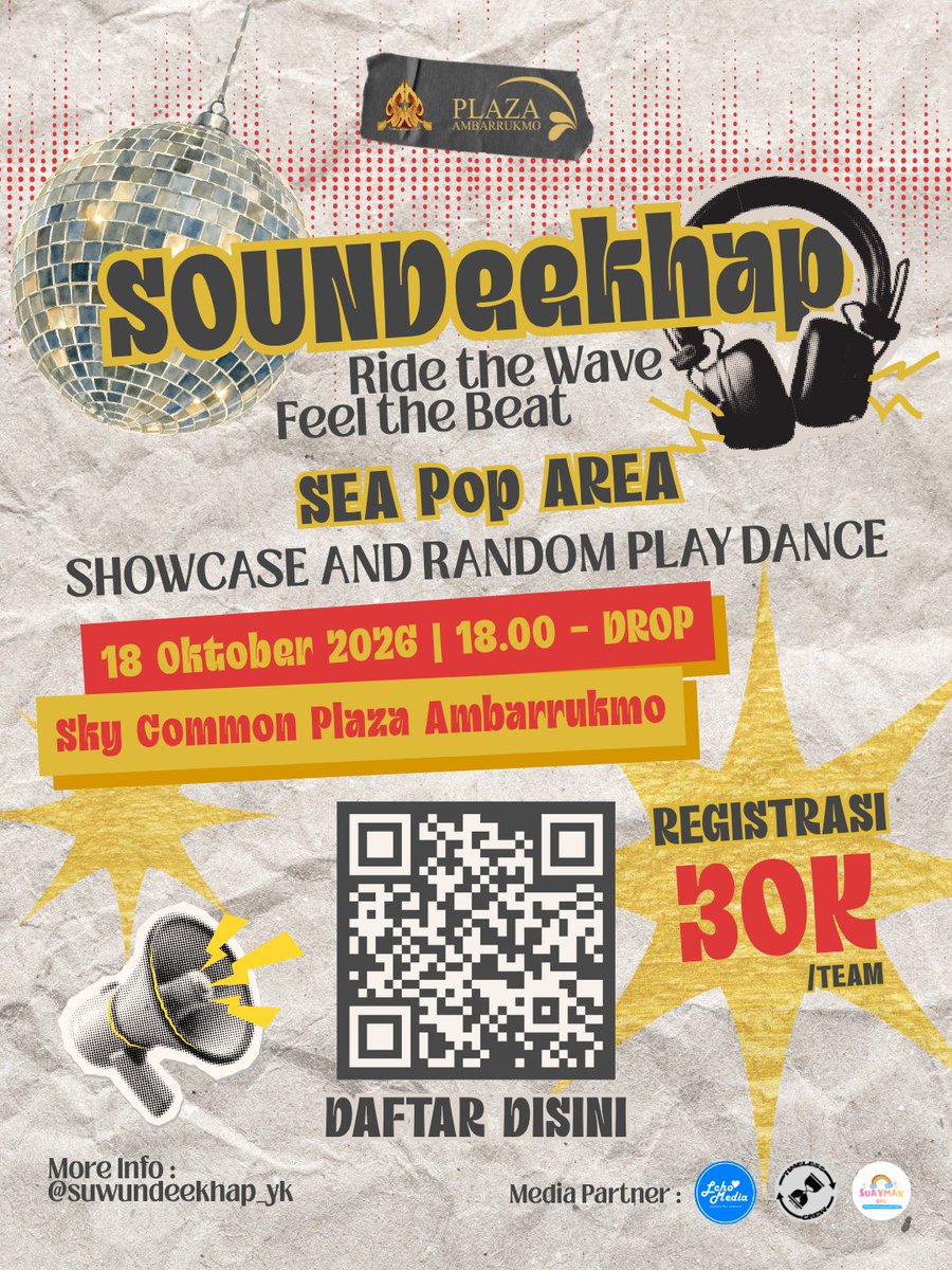 suwundeekhap_yk's tweet photo. 🎶 SOUNDPEKHAP IS HERE! 🎶
Ride the Wave, Feel the Beat! 🌊

📅 18 October 2026
⏰ 6 PM – Drop

Bring your friends, show off your best moves, and let’s make the dance floor come alive! 🔥

🎟️ Register via the QR code!

More info: @suwundeekhap_yk

#SOUNDPEKHAP #SuwundeeKhapYK https://t.co/EVp6eL3dzC