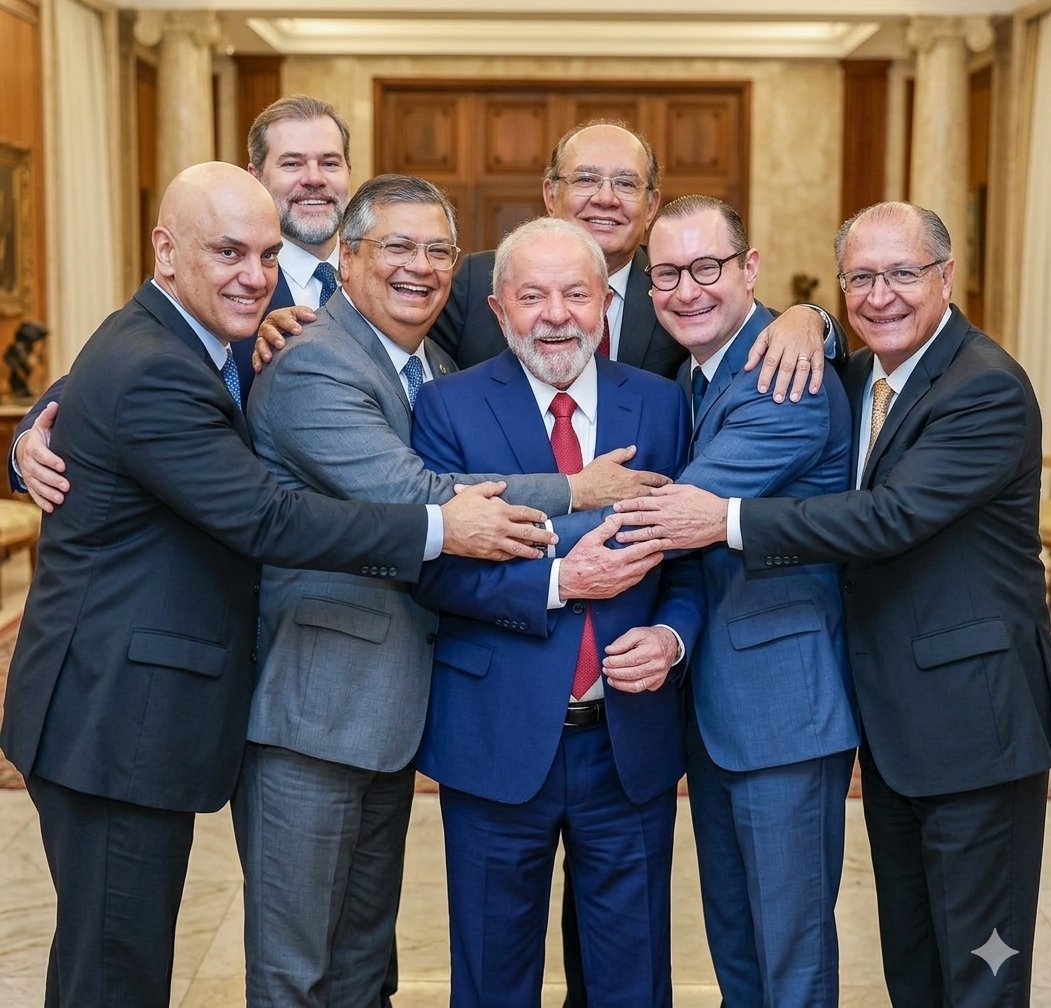 Amaro_Coronel's tweet photo. Lula entrou com Dino (seu ministro), Zanin (seu advogado) e Toffoli (advogado do PT).
Alckmin entrou com Moraes (seu afilhado) e Mendes (seu correligionário).
Juntos fazem o que querem com a república.
A Globo é a cereja desse "estado democrático de dinheiro".
Método Foro de SP! https://t.co/S9Jb2j3NFh