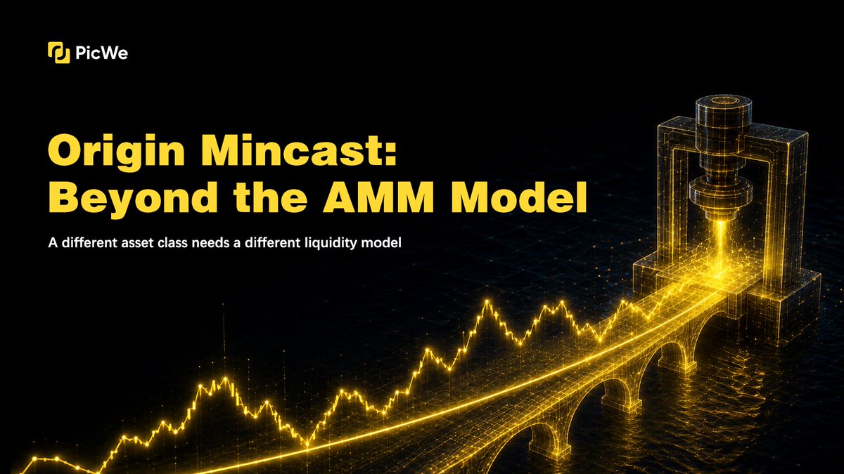 PicWeGlobal's tweet photo. Most people know how AMMs work:
Liquidity sits in pools.
Traders interact with the pool.

Origin Mincast approaches RWA liquidity differently — using on-demand minting and market mechanisms designed specifically around real-world assets.

A different asset class needs a different liquidity model.