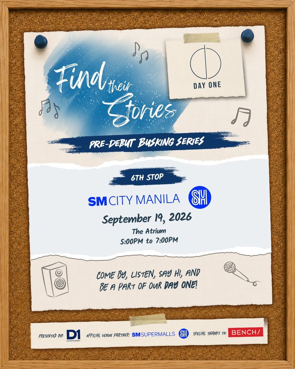 dayonewilsonofc's tweet photo. [ 📷 ] 𝗪𝗜𝗟𝗡𝗘𝗪𝗦

DAY ONE NEWS UPDATE | 260919

Join us as we explore and Find Their Stories! 

📆 𝗗𝗮𝘁𝗲 : 2026 September 19 ( Saturday )
📍 𝗟𝗼𝗰𝗮𝘁𝗶𝗼𝗻 : SM City Manila
⏰ 𝗧𝗶𝗺𝗲 : 5:00 PM - 7:00 PM

#DAYONEFindTheirStories #DAYONEOfficial #DAYONE_WILSON https://t.co/wjrWBvRabN