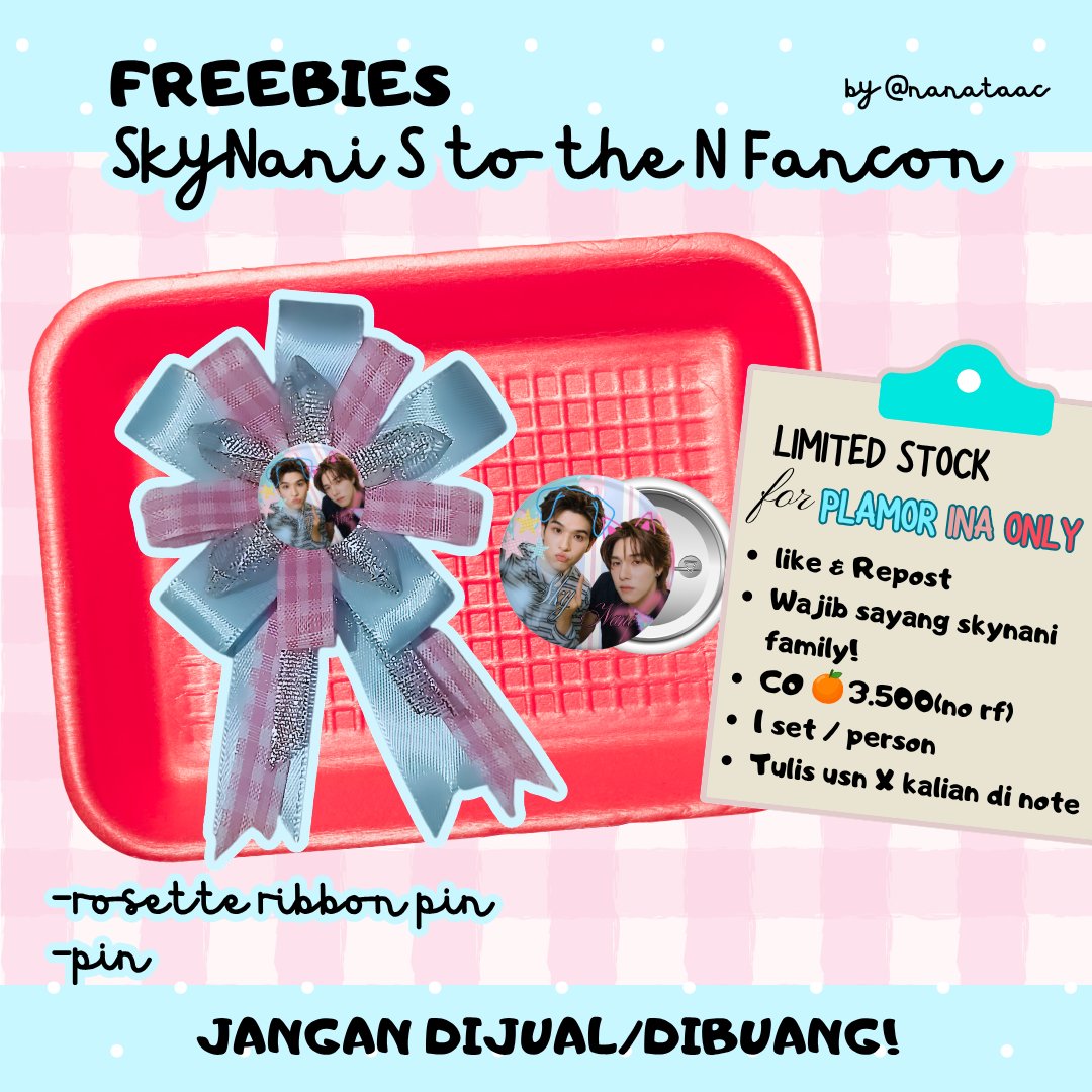 nanataac's tweet photo. Pribisss onlennn tuk plamor Ina🩷
°‧ 𓆝 𓆟 𓆞 ·｡
• Plamor INA only!
• Wajib sayang skynani family🫰
• Like+RT
• CO 🍊 3.500 (no rf)
• Tulis usn X kalian di note 
• 1 set/person

CO 21.9 ⏰19.20
Link: https://t.co/Vy9qDb22to
Tag aku kalau dapet 🩵🩷
#SkyNaniSToTheNFancon https://t.co/ypzuVGHtxa