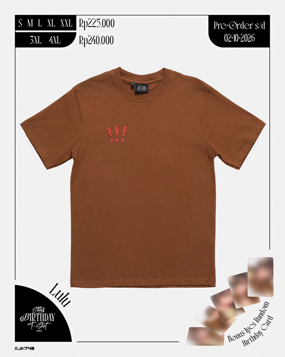 LunarianID's tweet photo. Jangan lupa, PO T-shirt Birthday Lulu akan dibuka hari ini pukul 11.00 WIB di official Tokopedia JKT48 yaa🤎

Yuk kembaran bersama @A_LuluJKT48 🥰 https://t.co/dRGW48frMt