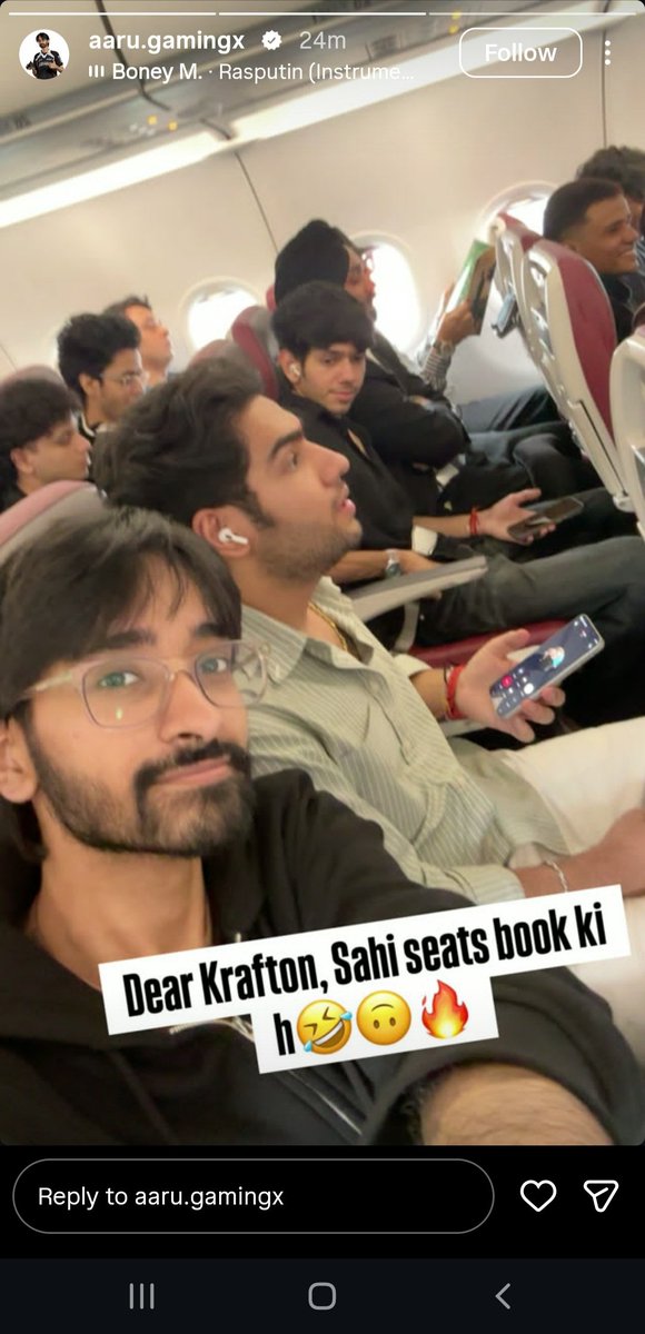 bluelays64's tweet photo. H@r@mi krafton ne SouL aur OG k seats flight me eksath rakhdiya bc 😭😭 https://t.co/HrEoqr18xc