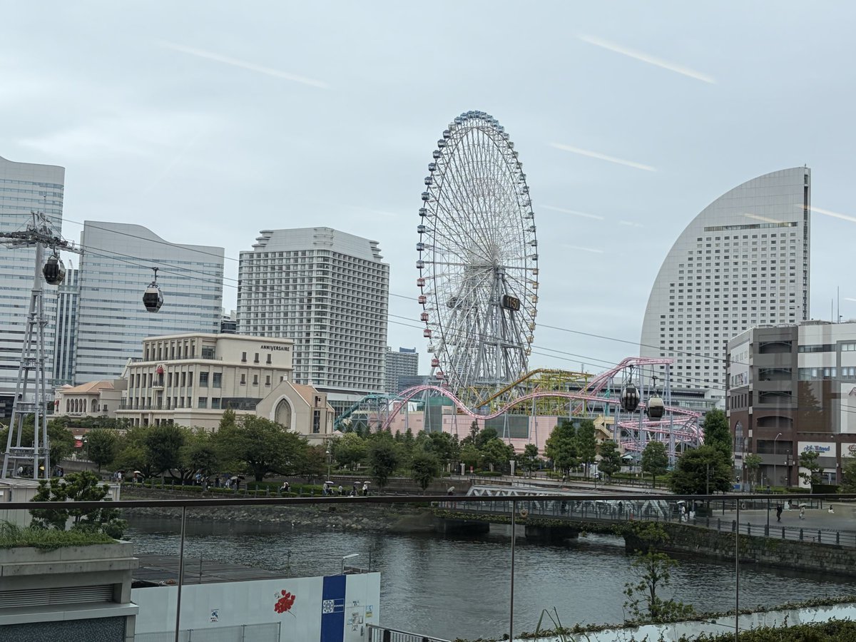 GLASS_PALM_TREE's tweet photo. こんにちは🎡
写真を撮った時は雨が降っていましたが、今はやんでいます。
Zeppに行く方はお気をつけて☺️
横浜駅の乗り換えダンジョンをお間違えなきよう。

最寄りの、みなとみらい線「新高島駅」は、各　駅　停　車　に乗ってくださいね。 https://t.co/KZO9UOYfEr