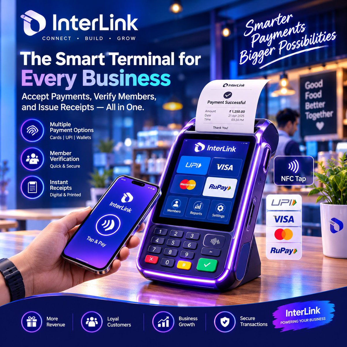 ekambaram143's tweet photo. π³π INTERLINK SMART TERMINAL IS HERE! β¨
βAccept Payments, Verify Members, and Issue Receipts β All in One POS Machine! ππ
βπ Highlights:
π³ Cards, UPI, RuPay, Visa, Mastercard & NFC Tap
#InterLink #SmartTerminal #FinTech #BusinessSolutions #MerchantPOS https://t.co/lA3y8jGHRN