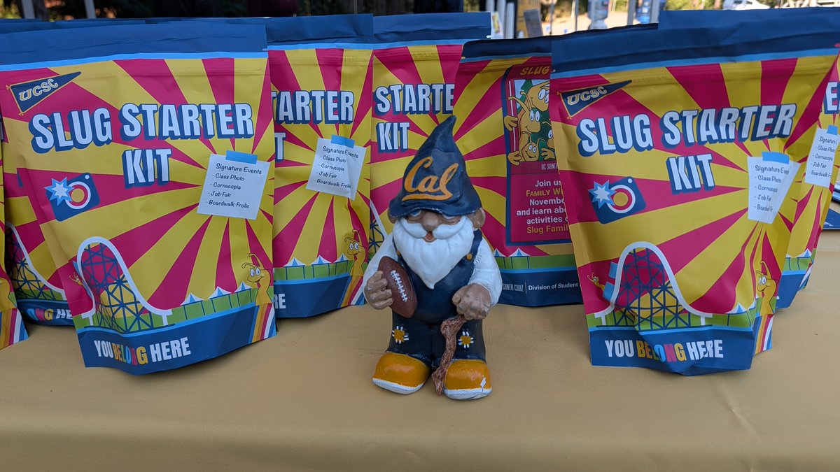 CalGnome's tweet photo. Second of two new college freshmen moved in today. @ucsc is a bit more spread out, and the 8a move-in slot turned out to be a blessing. Slug Family Welcome was great, and we got to meet Sammy the Slug too!
#GoBears #GoSlugs #BeatWagner https://t.co/nNFyABq7uZ