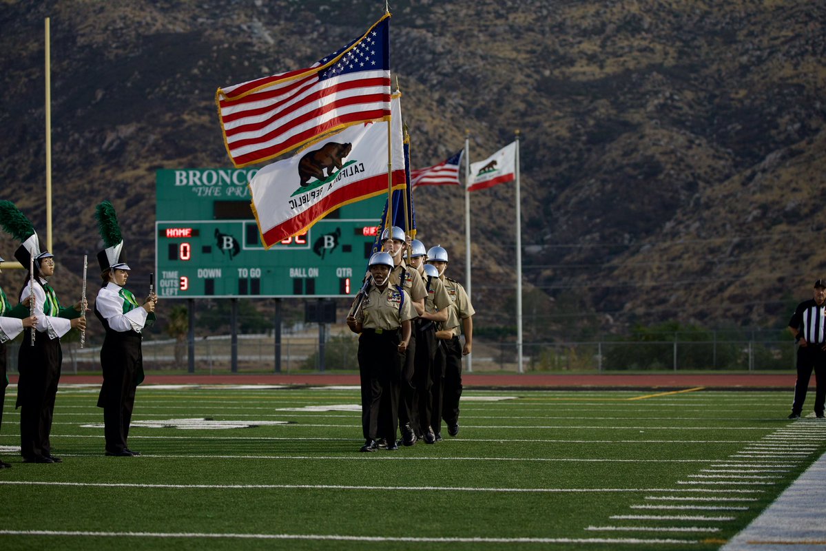 BanningUSD's tweet photo. 🏈💚 Friday night under the lights at Banning High School!

Tonight was extra special as we celebrated Senior Night for our BHS Regiment, Color Guard, and Cadet Corps seniors! 🎓💚💛

Congratulations, seniors! Thank you for your dedication and Bronco pride!

#WeAreBanning https://t.co/yCP8pvQrYW