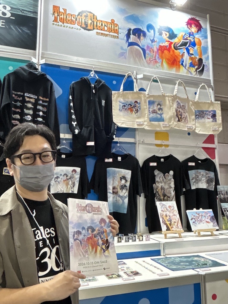 talesof_evinfo's tweet photo. ◥◣ #TGS2026 ASOBI STORE出張所 ◢◤

「東京ゲームショウ 2026」
一般公開 DAY1 実施中🤩

先ほど富澤Pにもお越しいただきました！

新作グッズをまだまだ販売中です！
幕張メッセ11ホールへお越しください～✨

✅ラインナップ・注文票はこちら！
https://t.co/gv5gSICYox… 

#テイルズ #TOER https://t.co/p2Y9YZWWqv