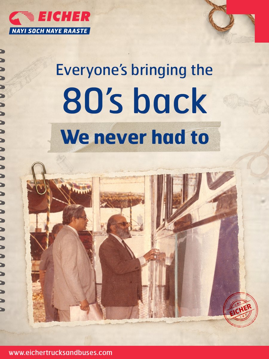 ETBIndia's tweet photo. Here’s a little rewind to Eicher’s early years on the roads.
A look back at a few early pages from Eicher’s story, before the 80’s trend came along.
#EicherTrucksAndBuses #NayiSochNayeRaaste #80sTrend #BuiltToMoveIndia #JourneyOfProgress https://t.co/DhxAg0hNV7