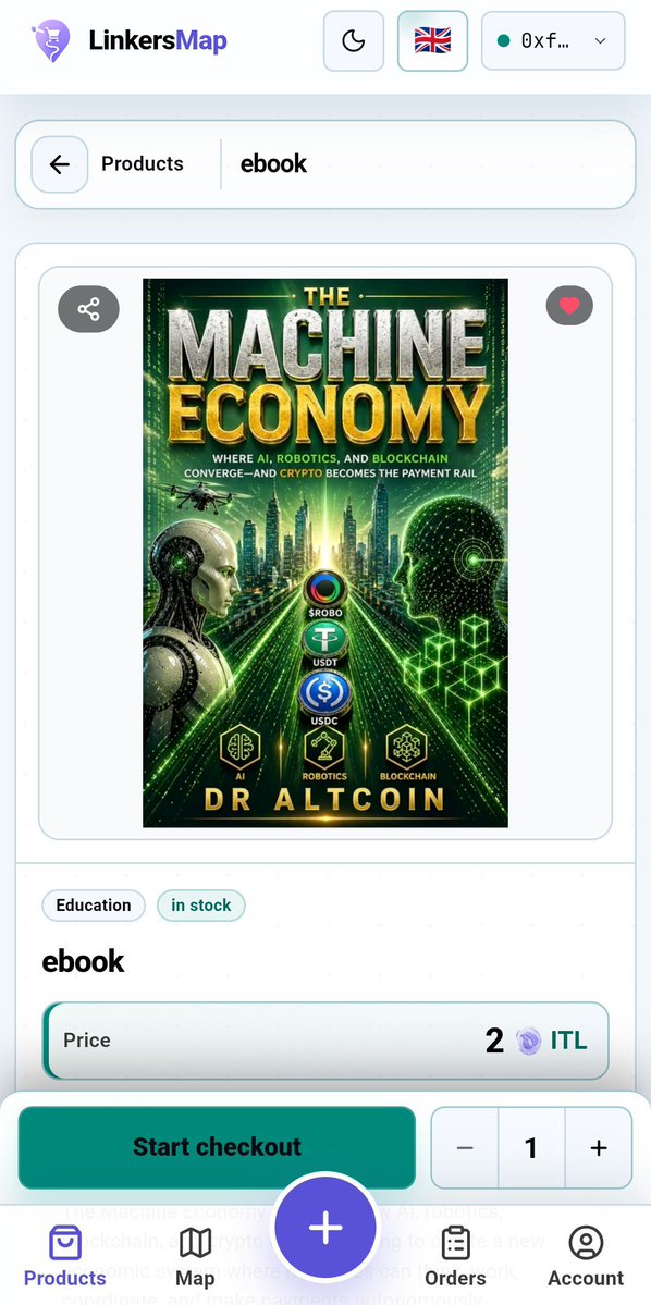 rnshorif's tweet photo. 📚Discover the Future of the Machine Economy with LinkersMap

The future is being shaped by Artificial Intelligence, Robotics, and Blockchain—and this ebook offers an opportunity to explore how these technologies are coming together to transform our digital world

📖 Ebook: The Machine Economy
🧠 Focus: AI • Robotics • Blockchain
💰 Price: Only 2 $ITL
✅ Availability: In Stock

If you're interested in AI, robotics, blockchain, and the future of digital payments, this ebook could be an interesting addition to your learning journey.

I also love seeing how LinkersMap is creating a marketplace where digital products and real-world business opportunities can come together within the InterLink ecosystem. 💜

🛍️ Explore the Ebook on LinkersMap Marketplace and discover what's available!

🌐 Want to list your own business or products on LinkersMap?

You can register your store here 👇

🔗 Store Registration:
👉 https://t.co/63cD5A7YCx

Let's explore new opportunities, learn about emerging technologies, and build the future of Web3 together. 🚀💜

@LinkersMap @Dr_Picoin
@ArifAhmedITL @itl_fdn

#LinkersMap #InterLink #ITL #ITLG #Web3 #Blockchain #AI