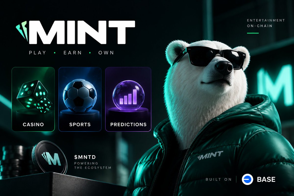 zoza_0X's tweet photo. I’ve been looking into what @PlayOnMint is actually building and it is more than just a gaming platform.

MINT brings Casino, Sports and Predictions into one entertainment ecosystem.

The interesting part is the progression layer.

Users can earn XP, climb the Season 1 leaderboard and work toward a share of the $125K Season 1 airdrop.

At the center is $MNTD, designed to power rewards, Status and ecosystem participation.

MINT is also building on Base, bringing the whole experience on chain.

Still early but there is a lot to explore here.
