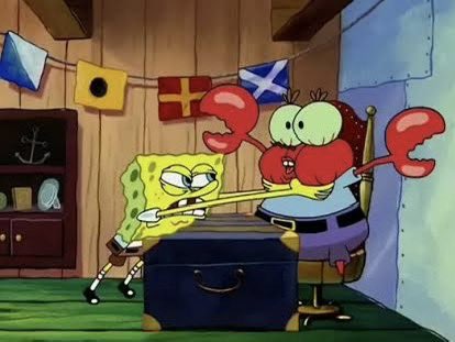 Zhane_Star's tweet photo. SpongeBob is out of character here, he’s supposed to represent optimism https://t.co/9I3vNAODJ6