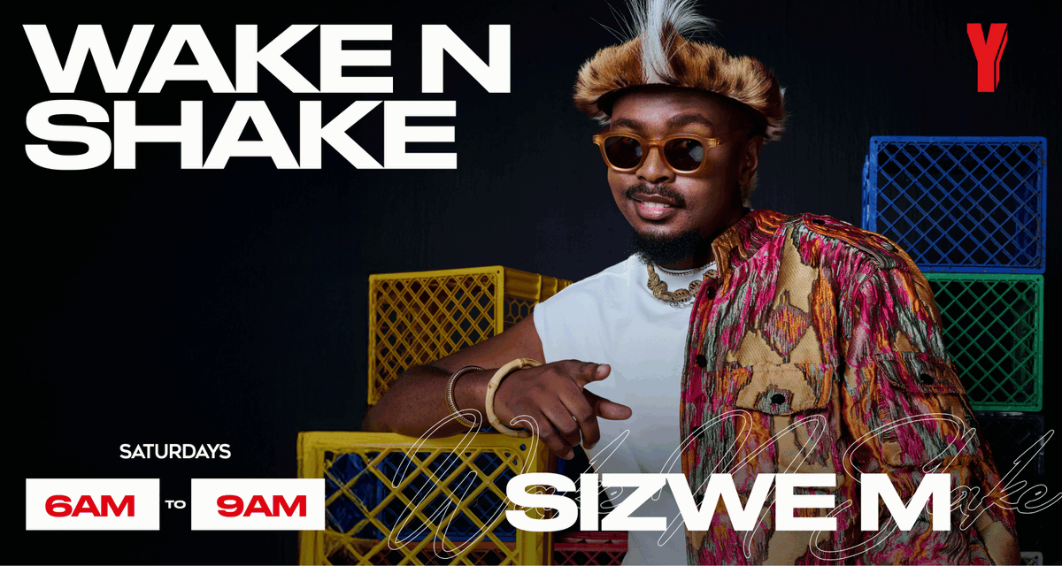 Yfm's tweet photo. Happy Saturday Yires! 
The weekend has officially been unlocked with Sizwe M in the damn building. Let's have a good time, from 6am to 9am. 
#WakeNShake https://t.co/GA0f77Nuha