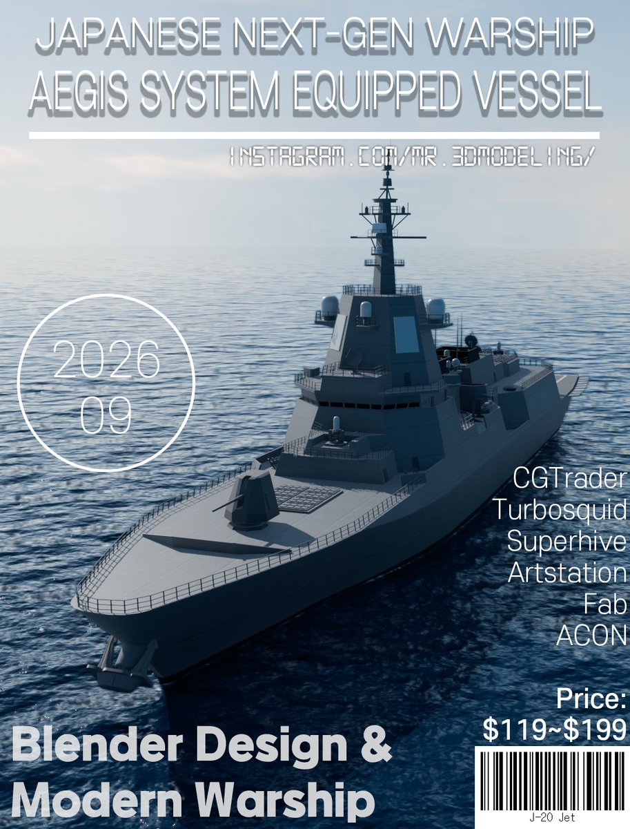 3DCG_mylife's tweet photo. Aegis System Equipped Vessel "ASEV"

[Objects: 472]
[Vertices: 199,059]
[Edges: 345,501]
[Polygons: 146,734]
[Triangles: 398,011]
[Textures: 17]
[Materials: 10]
[Costs: $119-$199]

#ASEV #JMSDF #Boat #Blender #B3d #Warship #Military #Japan #Navy #Naval #Vessel #Cruiser #Modern #Nextgeneration #3dassetsplease