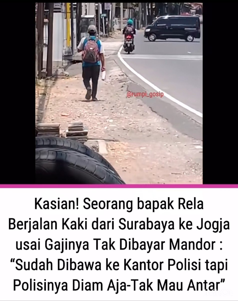 LiaAfri03881071's tweet photo. Ya Allah, sedih banget liat bapak ini jalan kaki sendirian jauh banget dari Surabaya menuju arah Jogja. Buat teman-teman yang berpapasan atau melintas di jalur tersebut, tolong bantu bapak ini atau beri tumpangan ya kalau berkenan. Semoga bapaknya selalu diberi kekuatan dan bisa sampai tujuan dengan selamat. 
cc rumpi_gosip