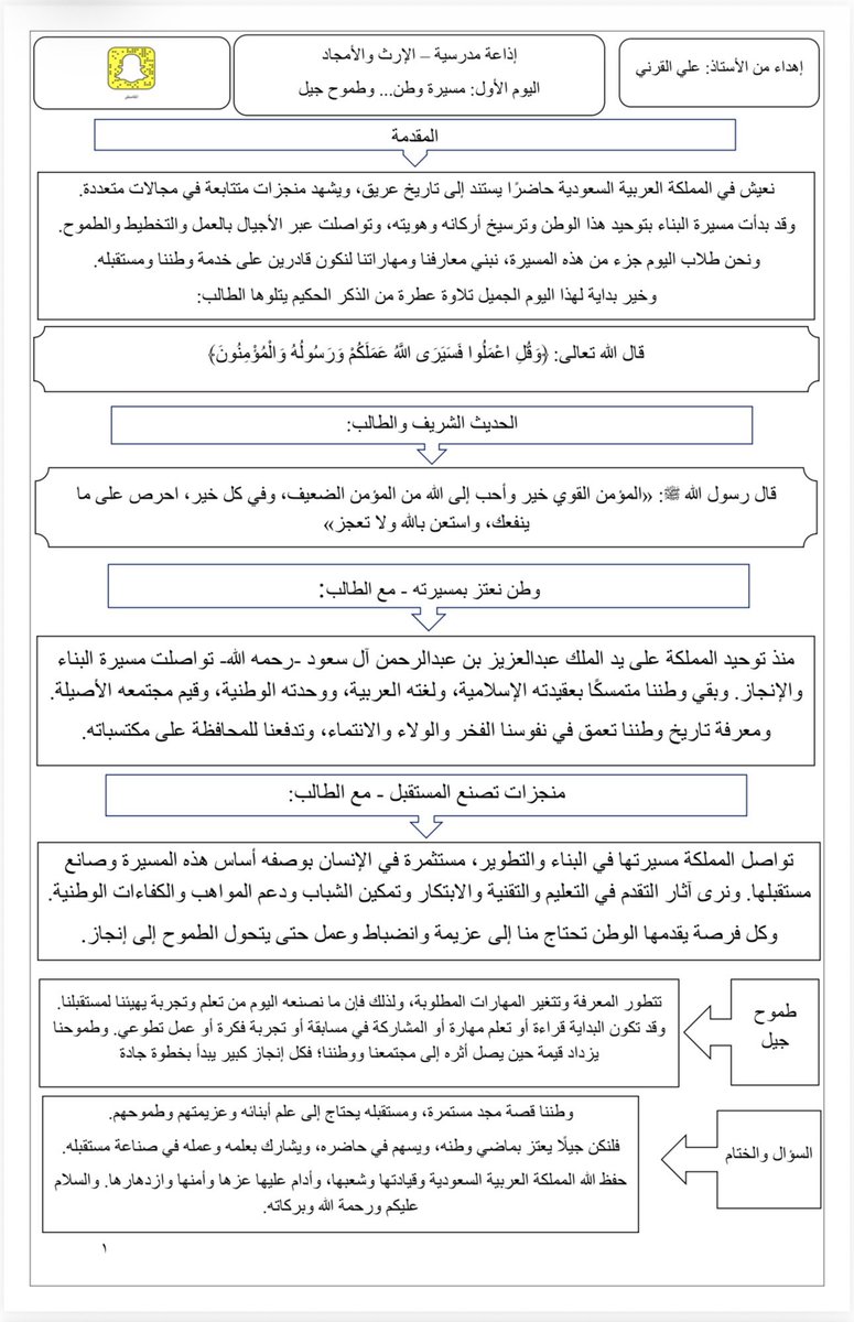 aaaali080's tweet photo. السلام عليكم الأعزاء الكرام - إذاعة الأسبوع الخامس - الأحد غداً إن شاء الله - اسم البرنامج (الإرث والمجد ) - عنوان اليوم الأول  : سيرة وطن وطموح جيل  #وزارة_التعليم #النشاط_الطلابي #اليوم_الوطني_السعودي_٩٦ https://t.co/h0eBIr84SV