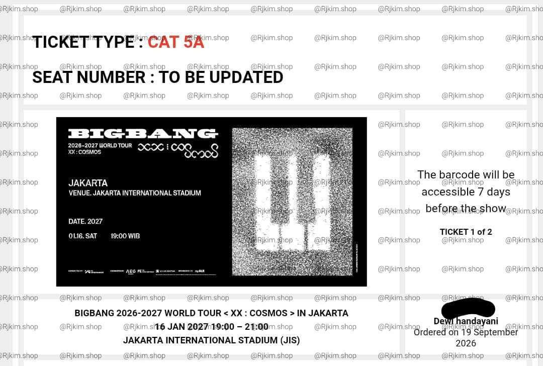 hanjustnow's tweet photo. @bobaamochi Kak aku ready 2 tix cat 5, karena customerku gk jdi take, harga normal + fee jastip ya kak, indosat presale ya kak, secured di jam 10.05, bisa COD Jakarta kak. https://t.co/fHiOew2zr3