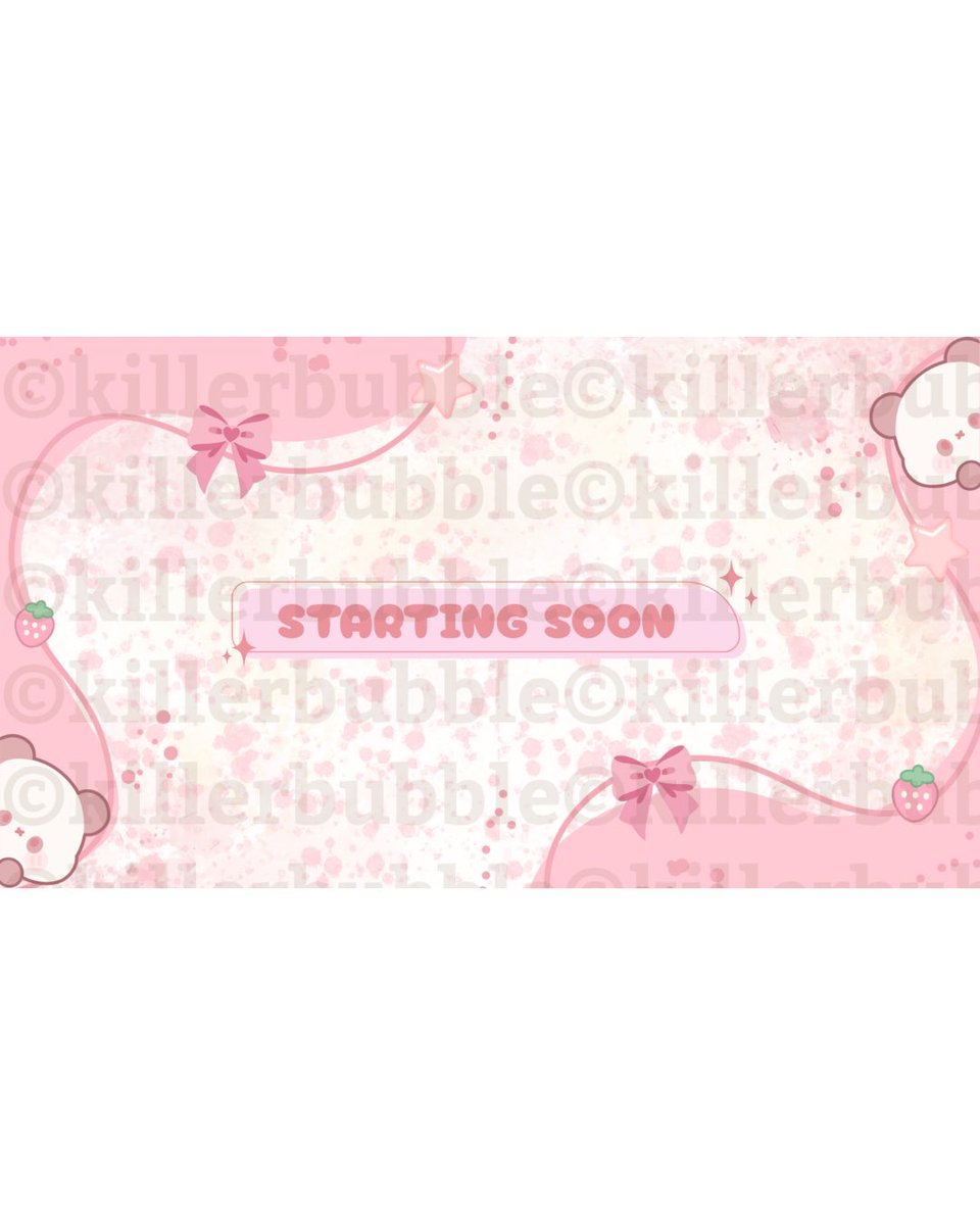 killerbubbleTTV's tweet photo. Pink Kawaii Twitch/YouTube pack
Twitch overlay pack. Includes Starting Soon, Be Right Back, Ending Soon screens plus matching banner. 1920x1080 PNG ready for OBS, Twitch and YouTube. Link in bio #artist #streamoverlay #twitchgraphics #smallstreamer https://t.co/hGL5L8gbEF