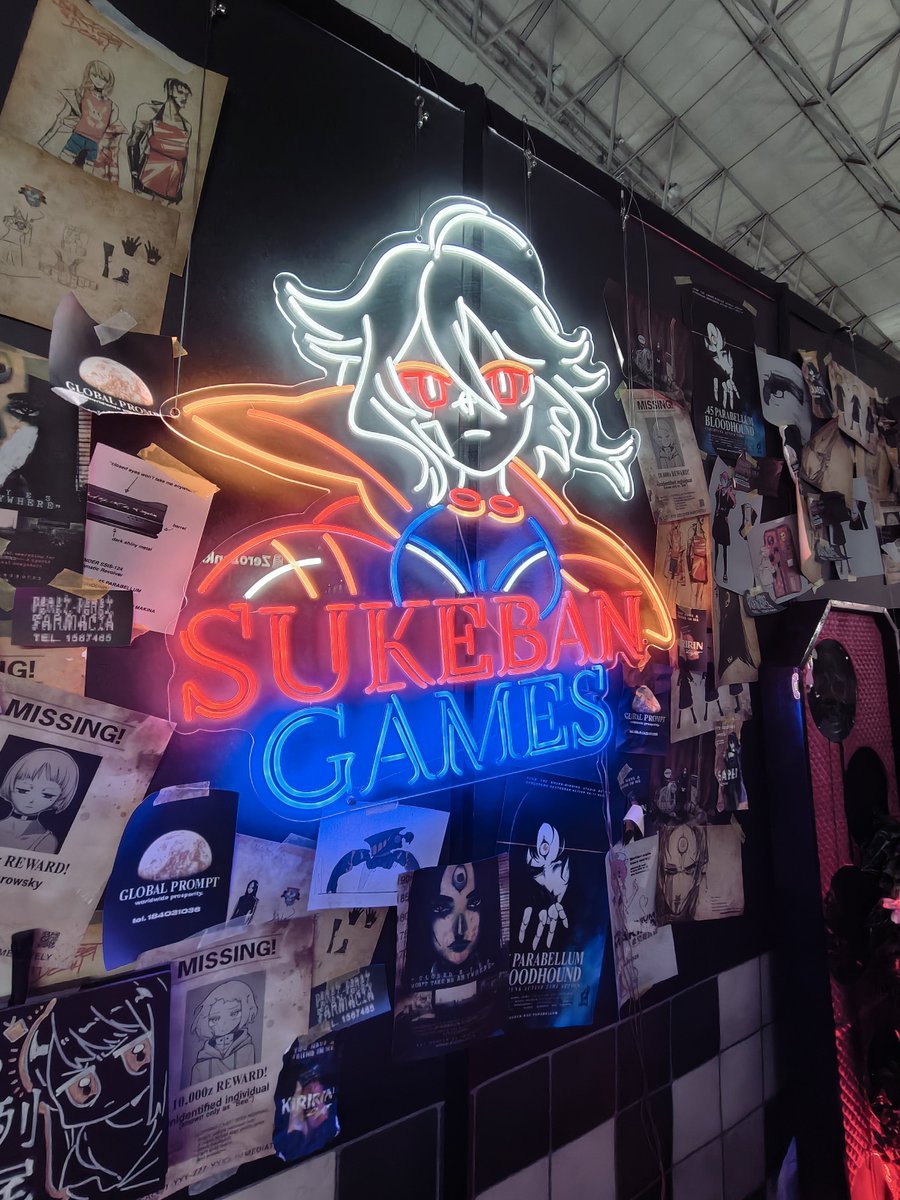 Kakuchopurei's tweet photo. Sukeban Game's sweet-ass booth, showcasing .45 Parabellum Bloodhound. @SukebanGames #tgs2026 #indie https://t.co/Y7QCrnXuYQ