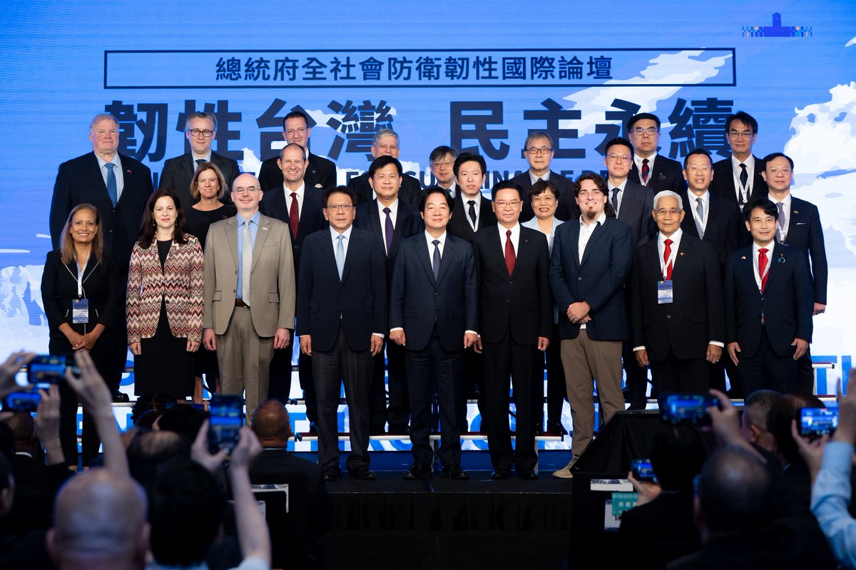 ChingteLai's tweet photo. Glad to kick off our 2nd international forum on Whole-of-Society Defense Resilience, as #Taiwan continues to defend peace through bolstering civil preparedness. Today, we launch the World Alliance for Disaster Management, enhancing Taiwan's contributions with global cooperation. https://t.co/DoUUKNsq3L