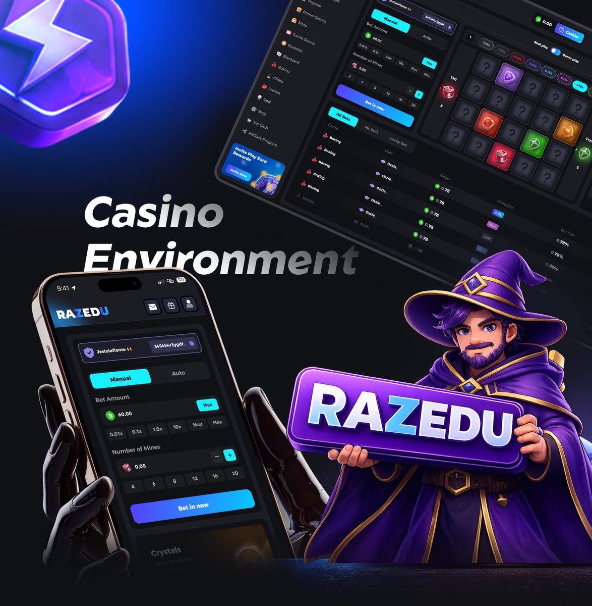 mdmustafiz002's tweet photo. Casino UI shouldnโt just look good it should feel exciting
#MinesGame #CasinoDesign #GamingUI https://t.co/7zKV2VYmgL