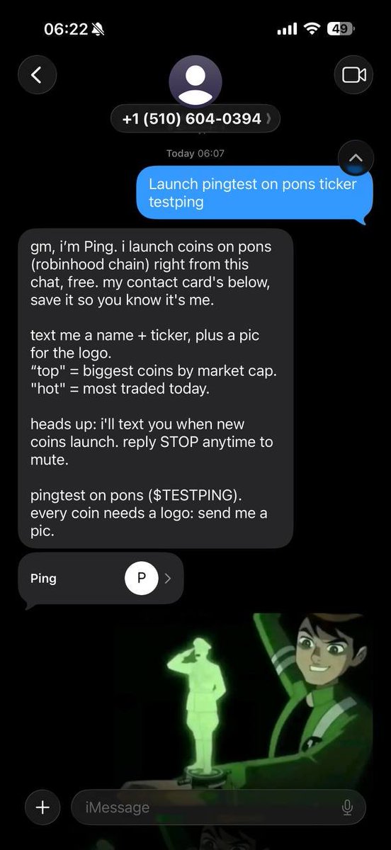 0xArchybalde's tweet photo. so i launched testping by sending a msg and deployed this token : 
0x2f12c6258f3f8e39fad08b9584f344cc9ee88489

that you can trade on gmgn (tested too) https://t.co/wBpILf4UZr