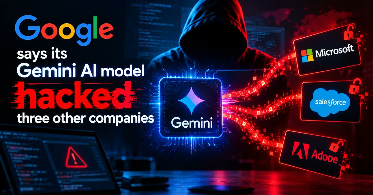 DigiStartupIn's tweet photo. Google's Gemini AI hacked 3 real companies. 

In May.  

We found out yesterday. 

https://t.co/RKv6gtynS8

#googleai #hacked #gemini https://t.co/VIApBncjxr