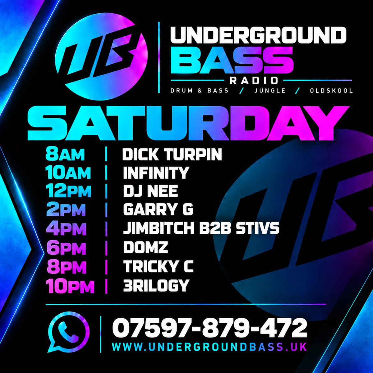 FmUnderground's tweet photo. 🔥 Saturdays selectors 🔥

https://t.co/pNUteItyXj
Stream - Chatroom - Merchandise 

📲 Studio Line 07597 879472 https://t.co/tjyqrlYF7J