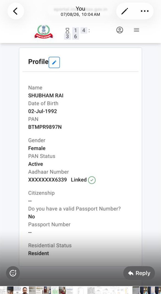 Rahulraiximb's tweet photo. @FinMinIndia @nsitharamanoffc @IncomeTaxIndia @PMOIndia 
Linked my pan with Aadhar card on 10th August 2026. It is showing operative on itr portal and not linked on Traces Portal. Reported this issue on 2nd September to TDSCPC through email. No action taken yet. https://t.co/L8BVsyUOBa
