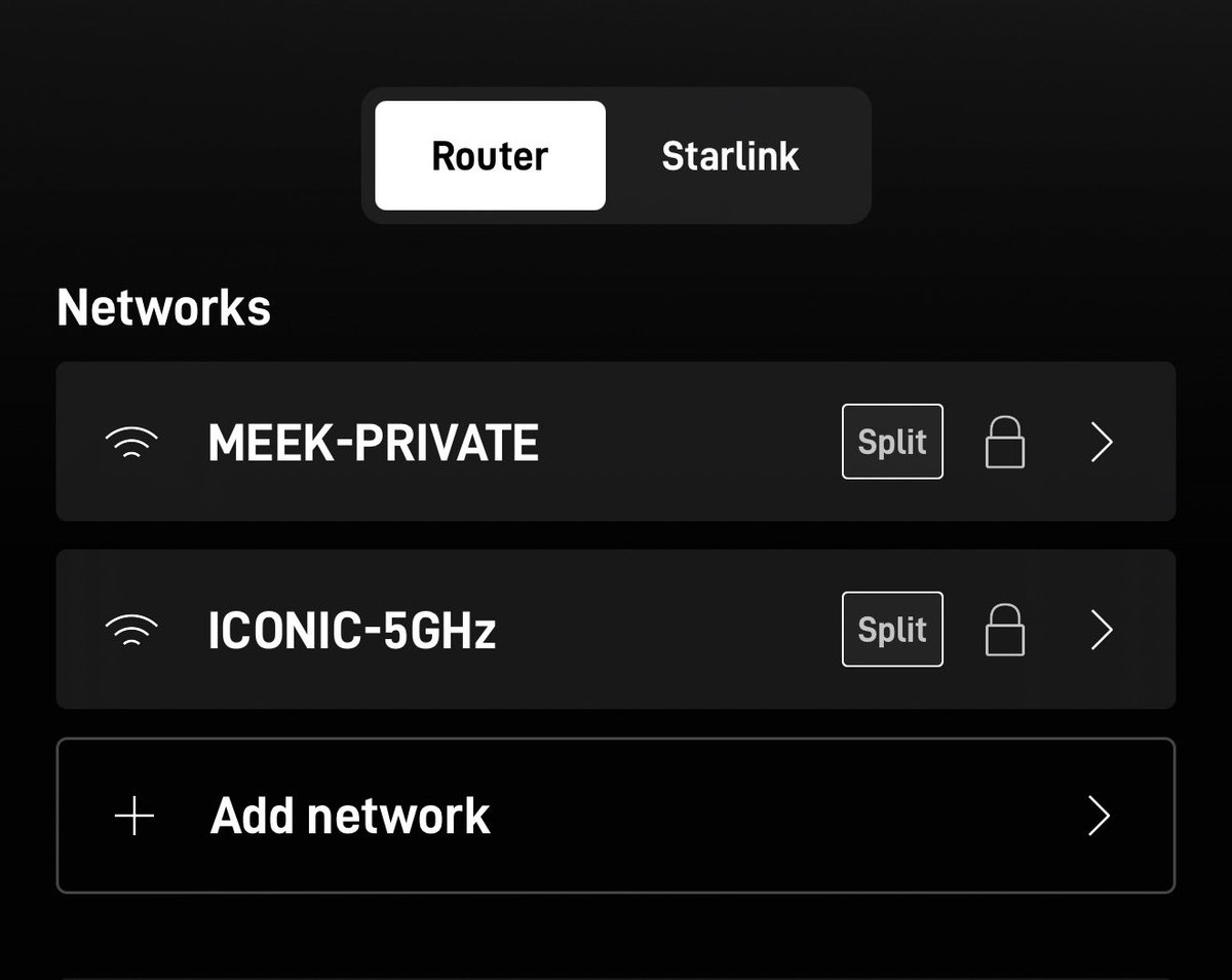 abongshing's tweet photo. @elonmusk @elonmusk why can’t we pause network independently before choosing to post the device connected to it ? Like this screenshot is showing, i should be able to pause Meek Private entirely while the option to pause device connected to it still remains. https://t.co/WKCtTZEyIS
