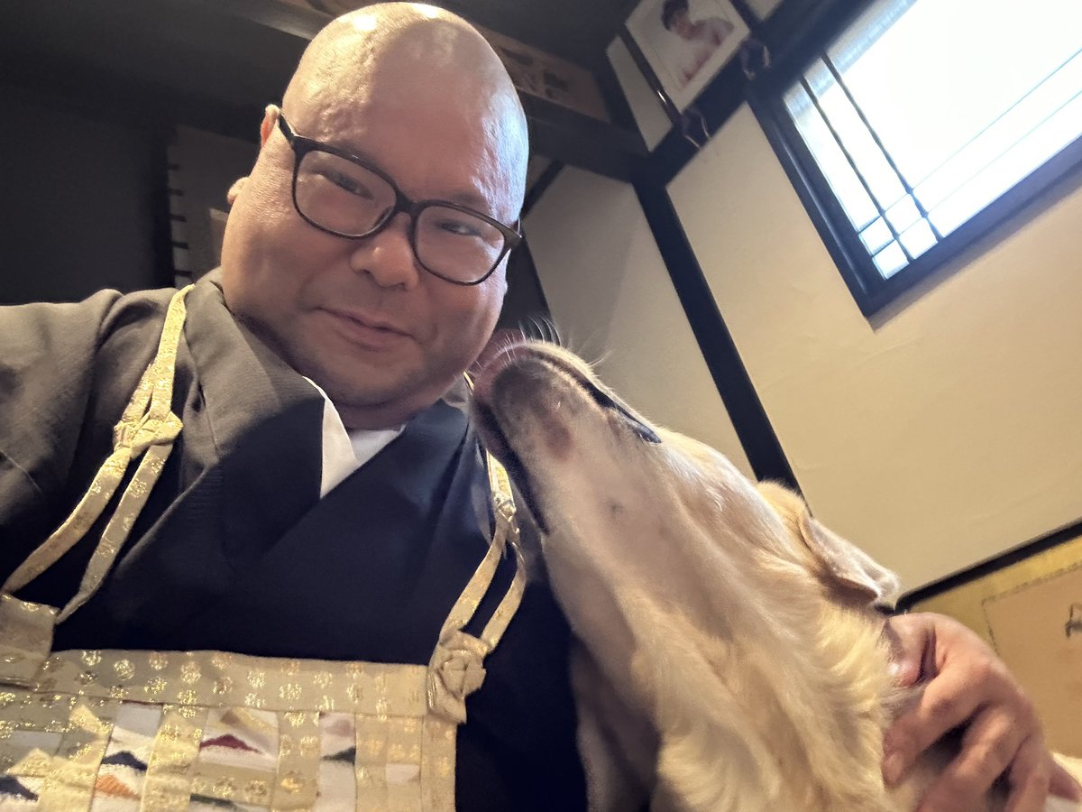 namasukedama's tweet photo. 檀家さん家の(多分)ゴールデンレトリバーのラブちゃん
人懐っこいのと拝んでる間は大人しくべちゃーとしてて非常に愛らしい
もう10歳くらいなるみたいやけど長生きして欲しいなぁ https://t.co/bPsspF7StL