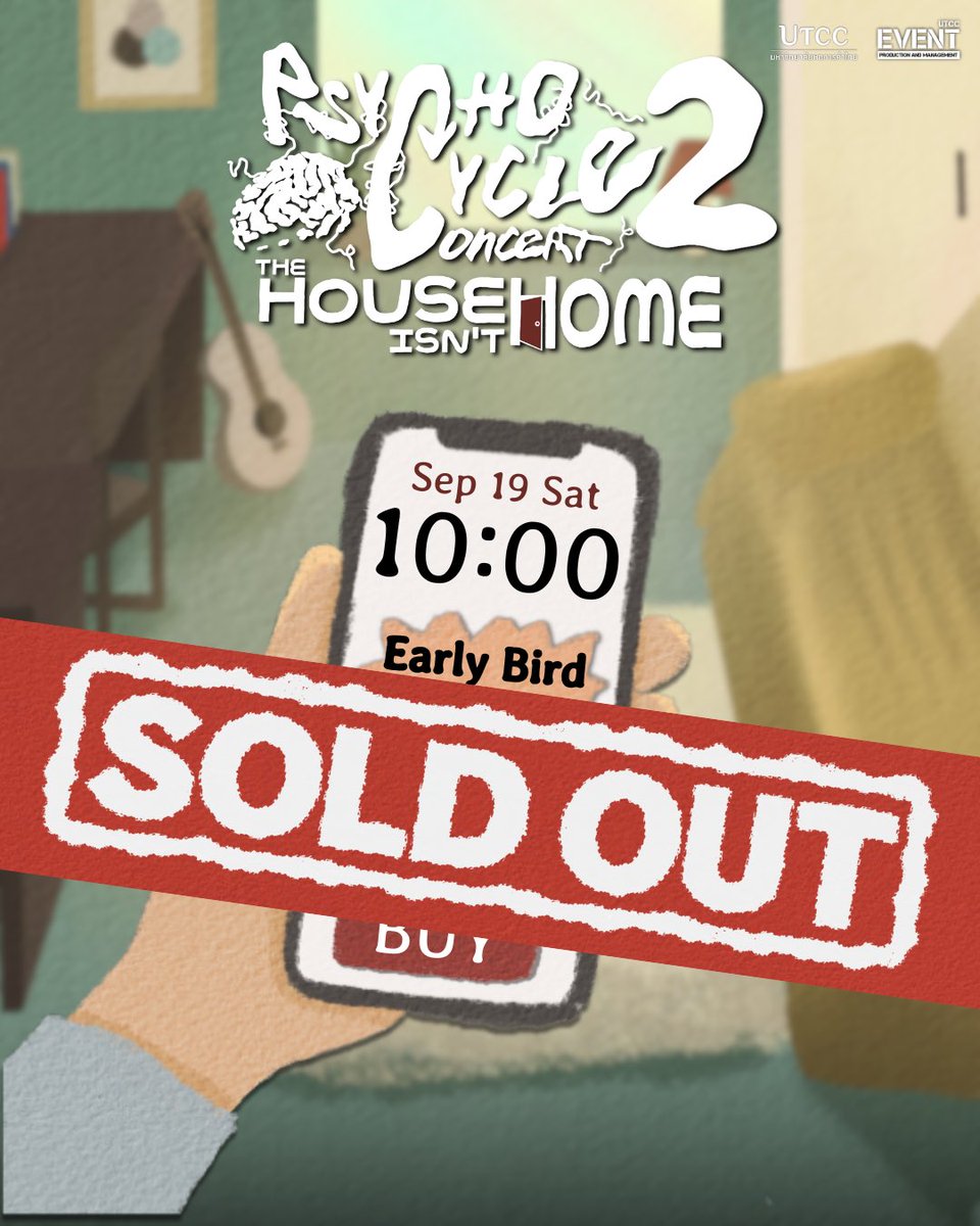 psychocycle_'s tweet photo. EARLY BIRD SOLD OUT NOW ❗️⚠️

ขอบคุณชาว PSYCHOCYCLE ทุกคน
ที่ให้การตอบรับพวกเราอย่างดี 🚪⏳

สำหรับใครที่พลาด EARLY BIRD รอบนี้
ไม่ต้องเสียใจ! เพราะเรายังมีบัตร REGULAR ให้จับจองกันอยู่ 🎟️

📅 เปิดจำหน่าย 26 กันยายน 2026
เตรียมตัวให้พร้อม แล้วกลับมาเจอกันใน บ้านหลังนี้ 🏚️

🗓️ 08 พฤศจิกายน 2026
📍 JJ Hall, JJ Mall (ชั้น 6)

ซื้อบัตรได้ที่ :
TICKETMELON Application หรือผ่านเว็บไซต์
https://t.co/fDKBnBY8ww

📲 ช่องทางการติดตาม
Instagram : psychocycle_concert
Facebook : Psychocycle Concert
TikTok : psychocycle_concert
X : @psychocycle_

#PsychocycleConcert2
#Thehouseisnthome
#UTCC
#EVENTUTCC