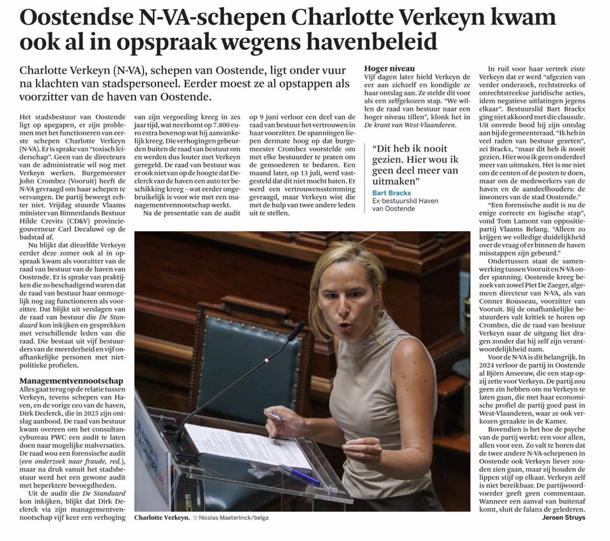 2Plot's tweet photo. Kortom, @de_NVA is afgegleden naar de stijl van een sekte, iedereen houdt de lippen stijf op elkaar https://t.co/JIDv1IOTBJ