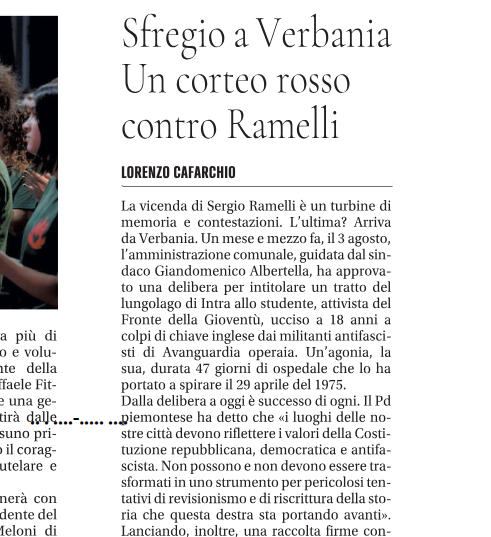 Siddh60's tweet photo. L'odio rosso continua a uccidere!
#Ramelli presente! https://t.co/jilc9P19A2