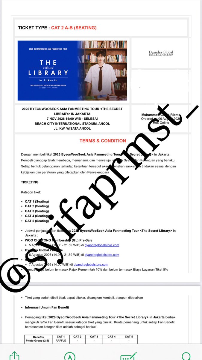 yoursugarpulm's tweet photo. WTS 1 tix Byeonwooseok CAT 2A/B
2,6 nego 
bisa COD, bisa nyicil yukkk

Byeonwooseok Fanmeeting Jakarta 2026

#byeonwooseok #BWSfanmeeting #zonauang #zonaBU https://t.co/lGqHl0DCoA