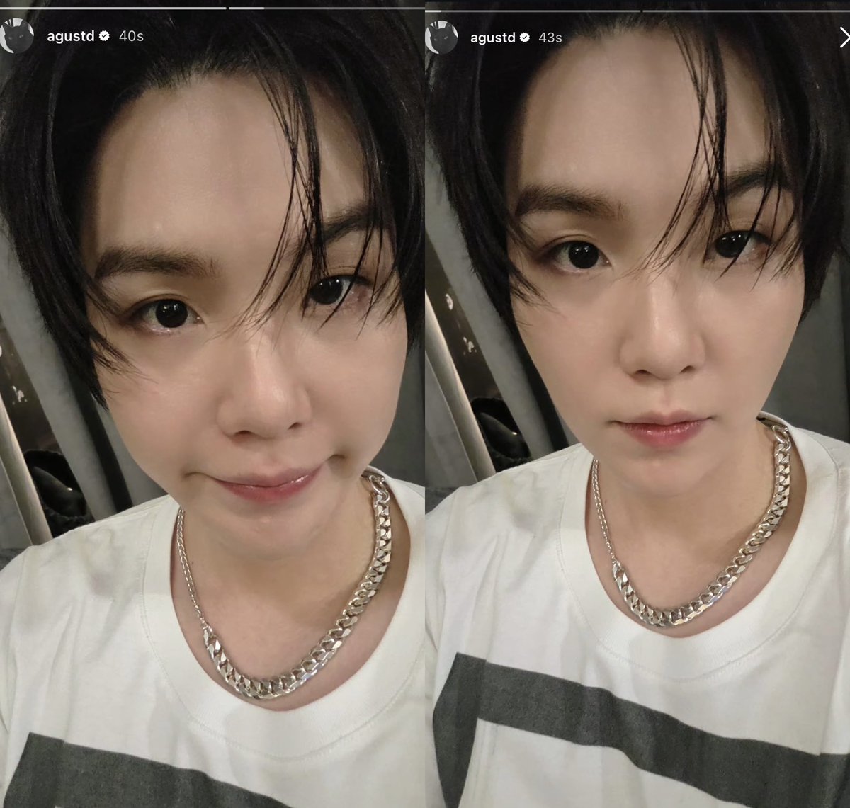 btsdaily77's tweet photo. Oh my God, the Yoongi two-photo selca era is back. 😭 https://t.co/RBsEihLdUM