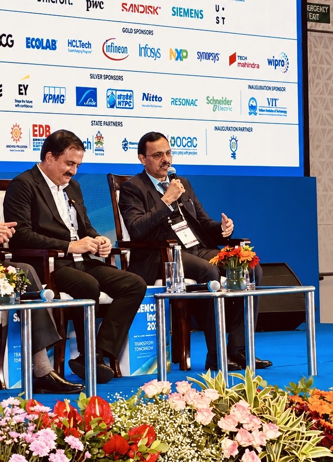SEMIIndia's tweet photo. “Collaboration, not competition, will define the next phase of India’s semiconductor journey.” 🇮🇳

With strong participation across design, materials, equipment and supply chains, the focus now must also move towards systems—bringing the ecosystem together to build greater value across the semiconductor landscape.

~ Mr Ashok Chandak, President - SEMI India & IESA

#SEMICONIndia2026 #Indiaspensable #SiliconToSystems
