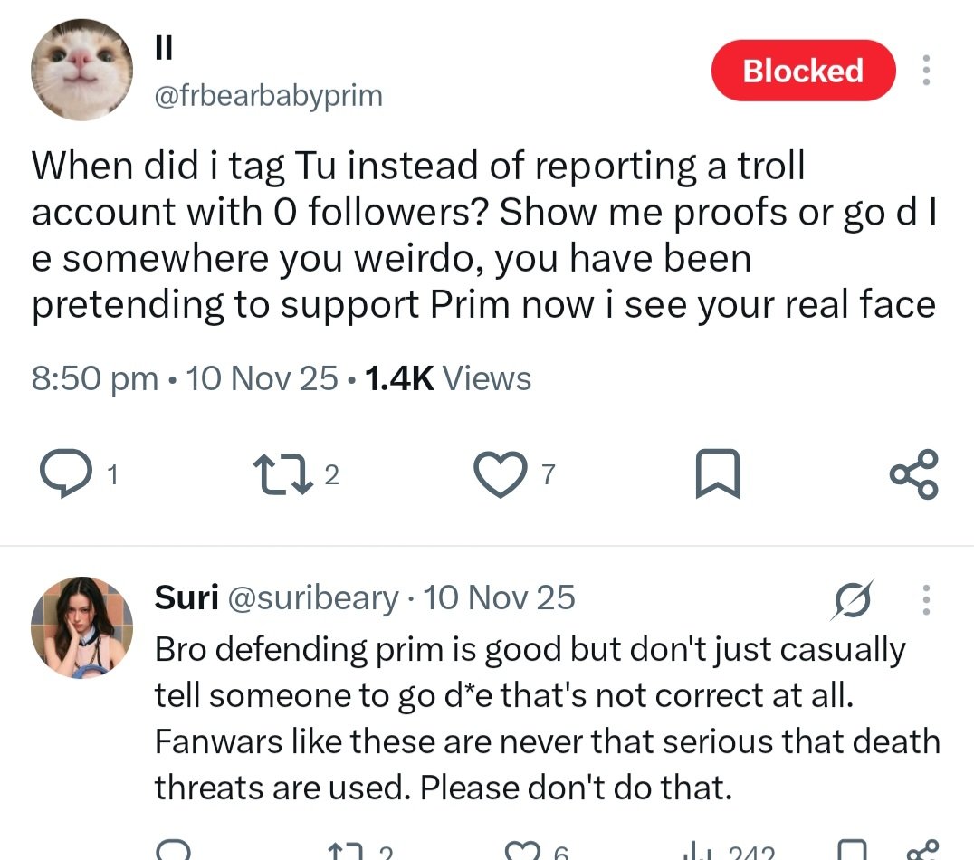 reyyintuyou's tweet photo. Here is even a fan of p saying to them to not send death threats alongside other hateful tweets. Sigh they vould've had a unified fandom where we support each other but no... https://t.co/FiO0brF48V