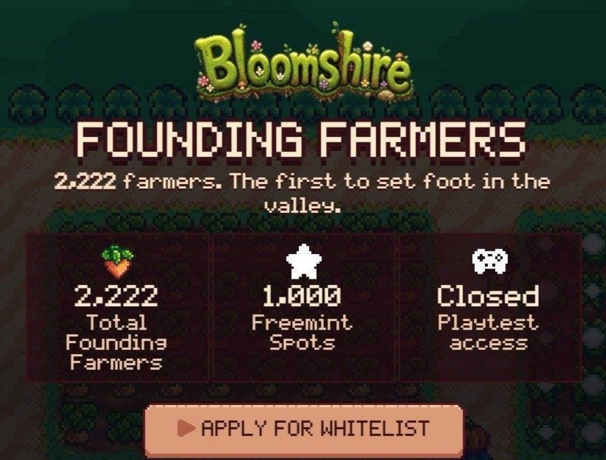 Arisvca's tweet photo. New Waitlist: Bloomshire

Register 
➖ Complete All Task
➖ Submit EVM Address 
➖ Done

Supply: 2,222 Coming soon on Robinhood 
Mint Price: Freemint https://t.co/zt8bCz9n8a
