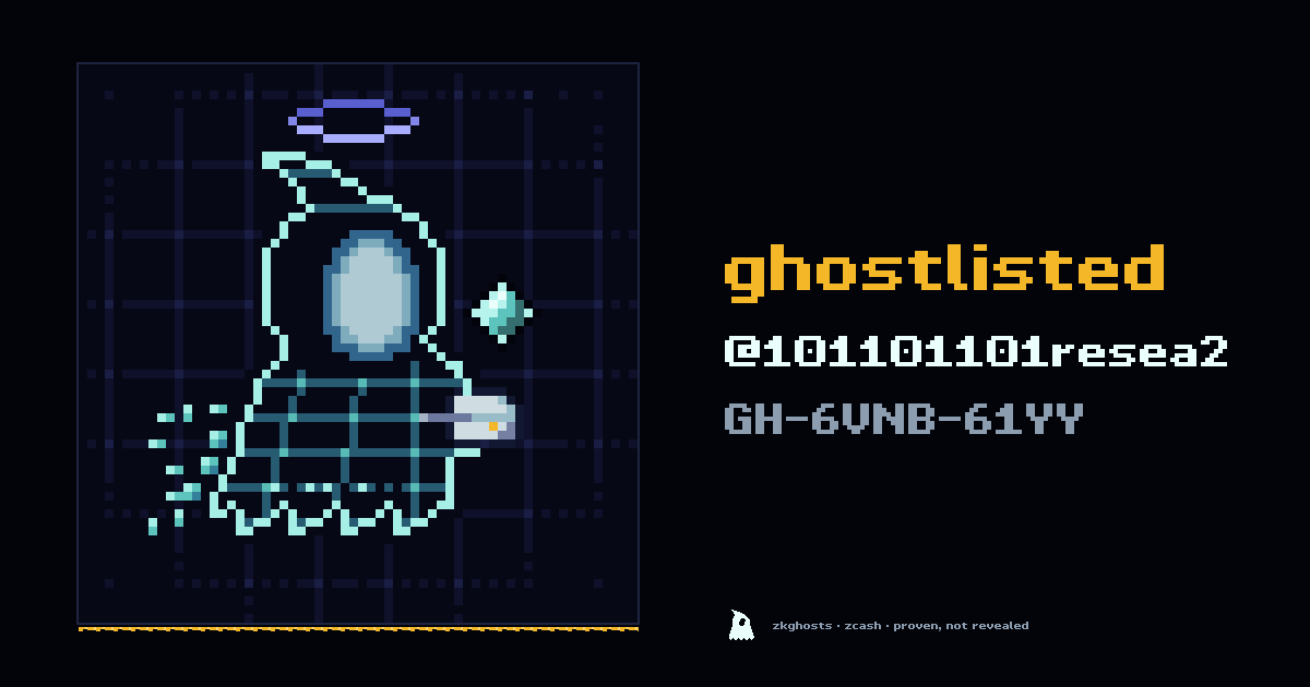 zkghostlist's tweet photo. @101101101resea2 is ghostlisted.

zkghost hides the face.

note GH-6VNB-61YY https://t.co/dTOgAHZtcO