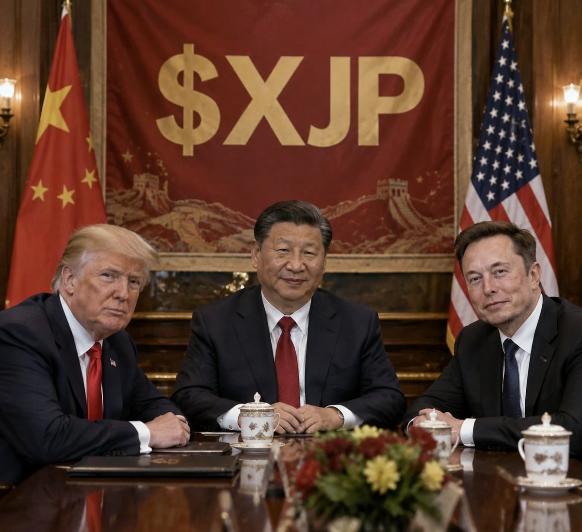 xjptoken's tweet photo. 正在酝酿大动作 $XJP 🇨🇳 

#Trump #Elonmusk #Xijinping #Crypto https://t.co/rUATOmytB0