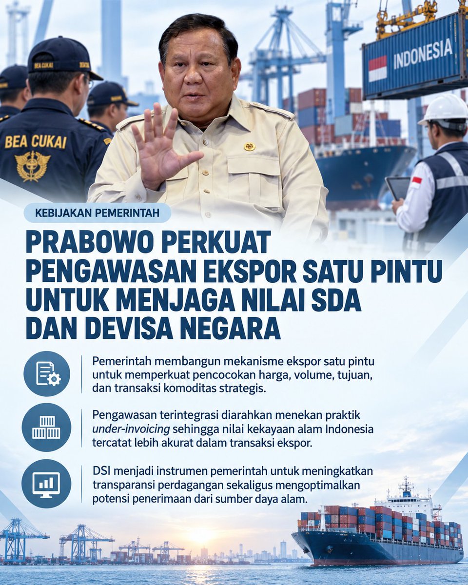 iyanvy37's tweet photo. Modernisasi sistem ekspor Indonesia menuju era serba transparan. #jagaindonesia #devisaterjaga #transformasidigital #perdaganganinternasional 
#JagaIndonesia#DevisaTerjaga https://t.co/eL0FD2lV55