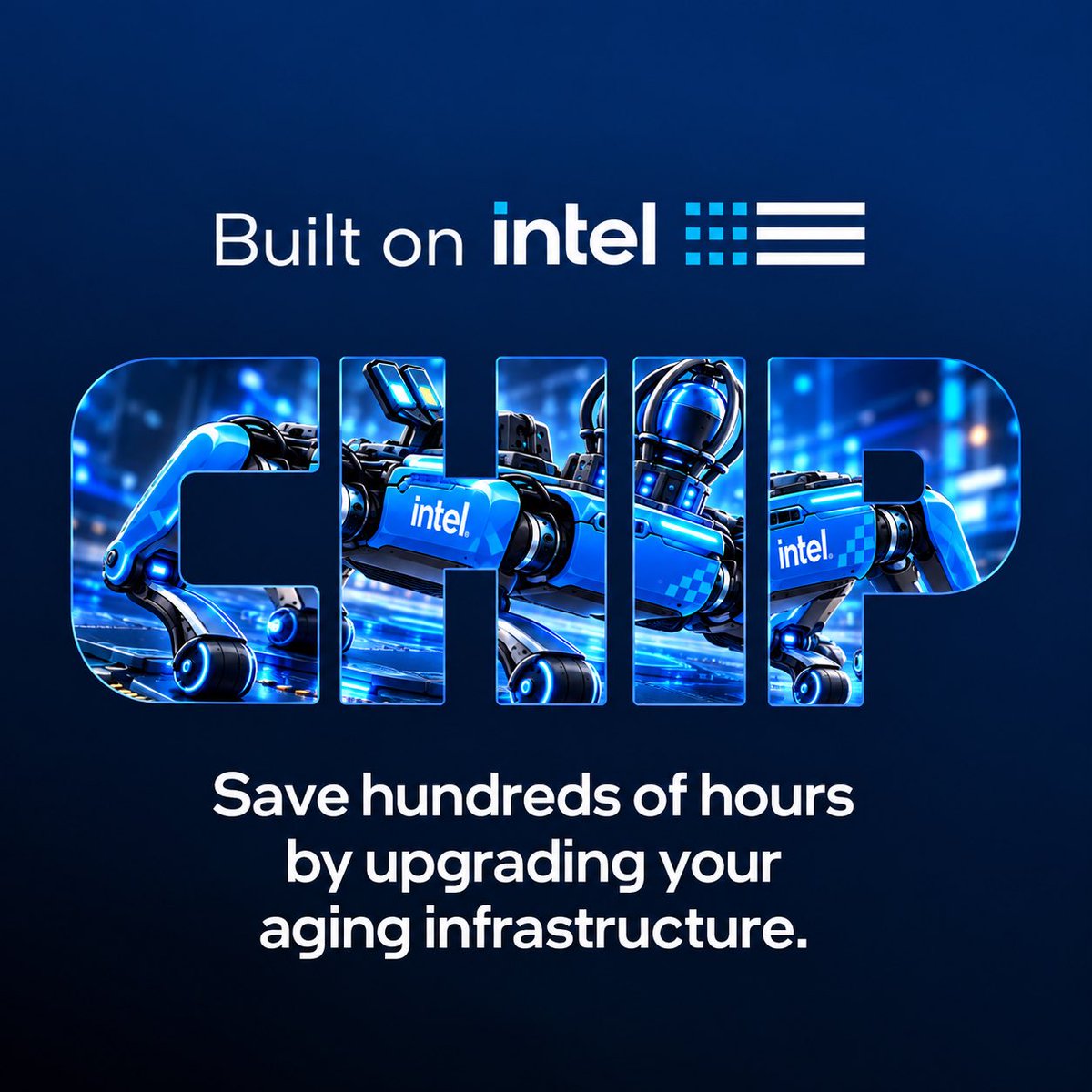 IntelRobotDog's tweet photo. $CHIP is built on intel https://t.co/3N7cbxOqpQ