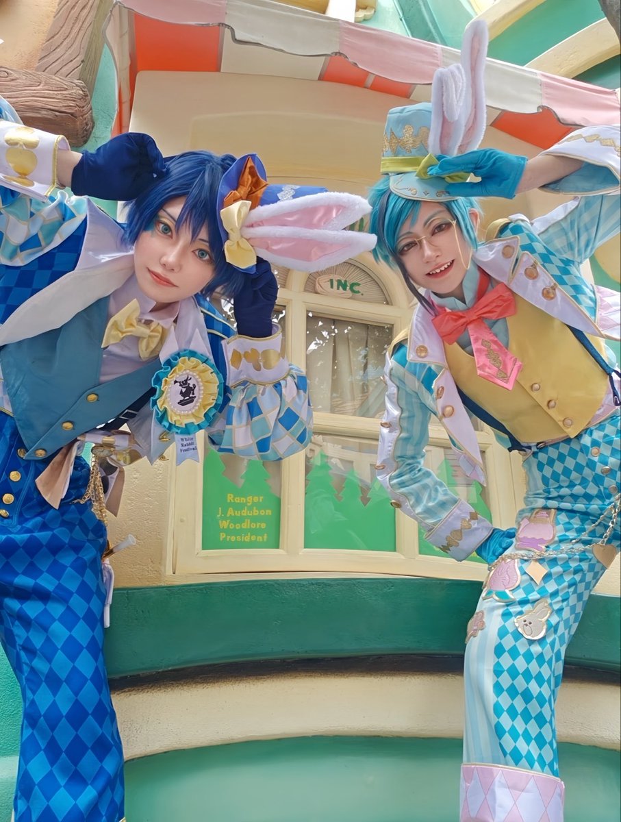 sio_to_satou's tweet photo. ラビフェスでインパ～🐰🎺
#Dハロ仮装2026 
#Dハロツイステ https://t.co/KBim2VtU55